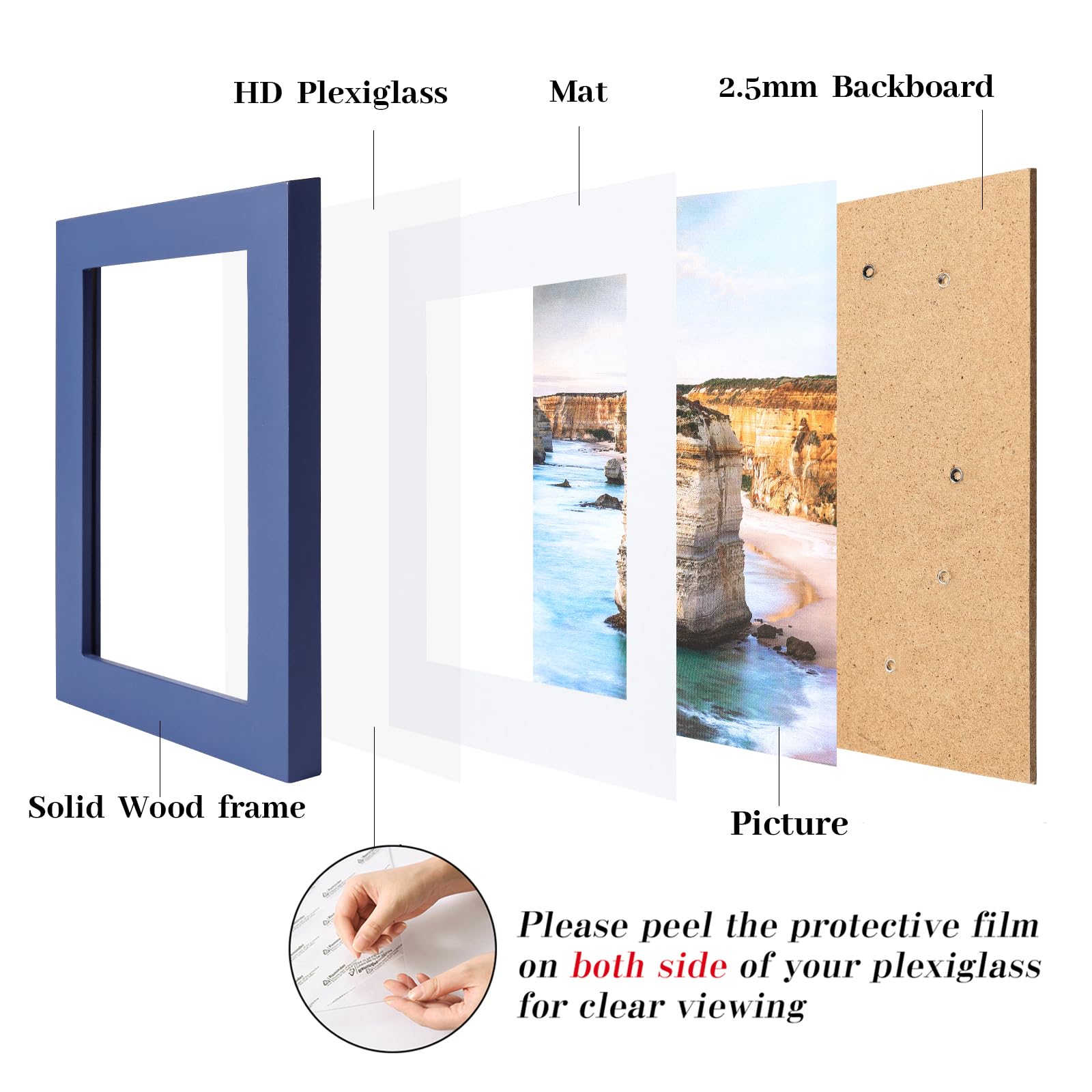 Amazon.co.jp: wyooxoo 5 x 7インチ 写真フレーム 無垢材製 写真